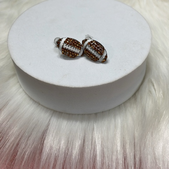 Betsy Johnson Rhinestone Football Earrings - Picture 10 of 17